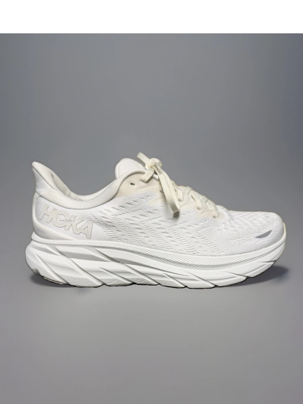 Hoka One One Clifton 8 Women's Triple White Running Shoes 1119394WWH  Size 11B